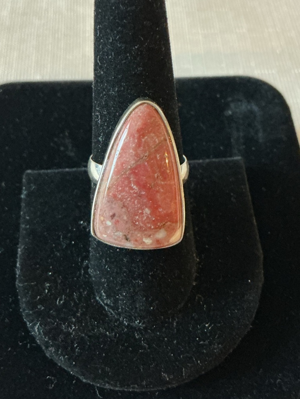 Red Jasper Vintage Sterling Silver Shield Ring - Picture 5 of 5